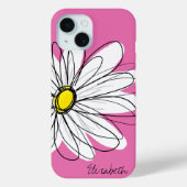 トレンディーデイジーフローライラストレーション – ピンクイエロー Case-Mate iPhoneケース (裏面)