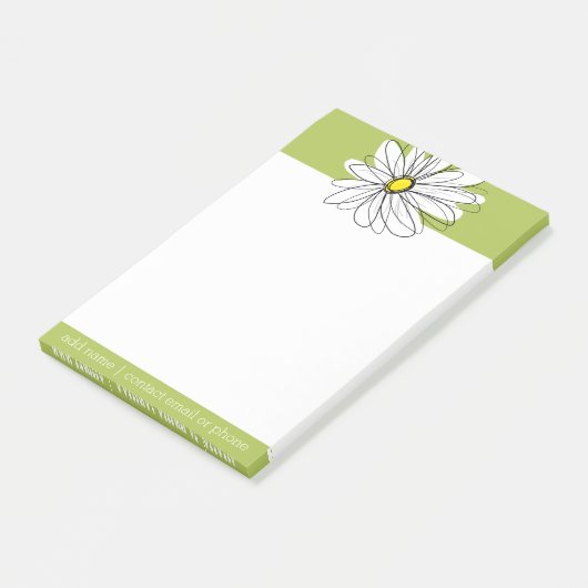 トレンディーデイジーフローライラストレーション-ライムと黄色 ポストイット (アングル)