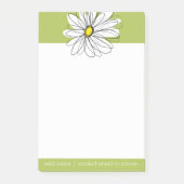 トレンディーデイジーフローライラストレーション-ライムと黄色 ポストイット (正面)