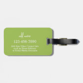 トレンディーデイジーフローライラストレーション-ライムと黄色 ラゲッジタグ (裏面横)