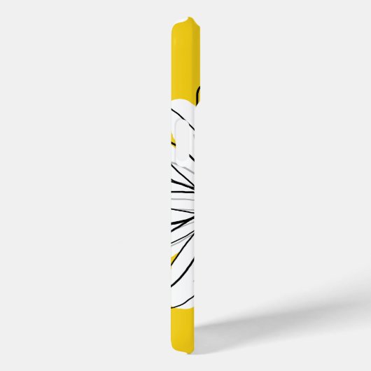 トレンディーデイジーフローライラストレーション – 黒と黄色 Case-Mate iPhoneケース (裏面 / 右)