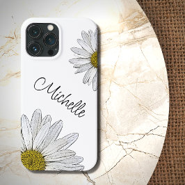 トレンディーデイジー白黒パーソナライズされた花 iPhone 13 PRO MAXケース