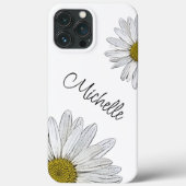 トレンディーデイジー白黒パーソナライズされた花 Case-Mate iPhoneケース (裏面)