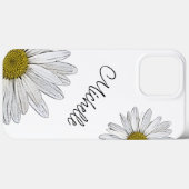 トレンディーデイジー白黒パーソナライズされた花 Case-Mate iPhoneケース (裏面 (横))