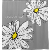 トレンディーデイジー黄色Uは背景色を変更できる シャワーカーテン (正面)