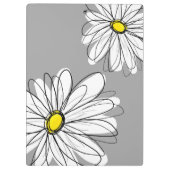 トレンディーデイジー(灰色と黄色) クリップボード (裏面)