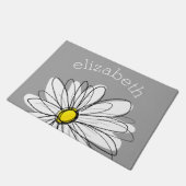 トレンディーデイジー(灰色と黄色) ドアマット (アングル)