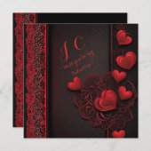 トレンディーデイル赤いハート&レース シーズンカード (正面/裏面)