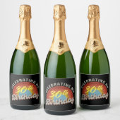 トレンディーデイ祝フェジャントの誕生日 スパークリングワインラベル (ボトル)