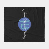 トレンディーデザインパーソナライズkidの名前&モノグラム フリースブランケット (正面(横))