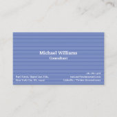 トレンディーデニムブルーラインパターモダンンエレガントDIY 名刺 (正面)