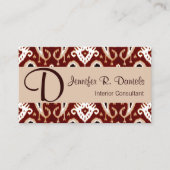 トレンディートゥーペレッドブラウンイカットトライバルアートパターン 名刺 (正面)