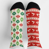 トレンディートナカイオーナメントパターンの不一致 ソックス (上部)