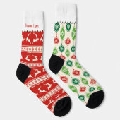 トレンディートナカイオーナメントパターンの不一致 ソックス (右)