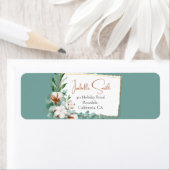 トレンディートレンディー綿フローラフレームティール(緑がかった色)結婚ズ ラベル (インサイチュ)