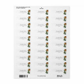 トレンディートロピカルウォーターカラーグリーン葉 ラベル (フルシート)