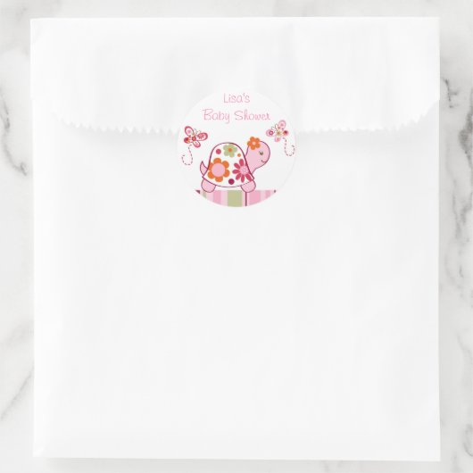 トレンディートロピカルタートル封筒用シールシール ラウンドシール (バッグ)