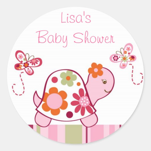 トレンディートロピカルタートル封筒用シールシール ラウンドシール (正面)