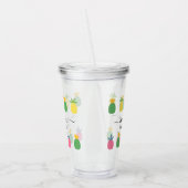 トレンディートロピカルパイナップルの花嫁メイド名 アクリルタンブラー (左)