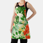 トレンディートロピカルパームズアンドフローラプリント エプロン (インサイチュ)
