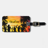 トレンディートロピカルパームツリーズバケーションラゲッジタグ ラゲッジタグ (正面横)