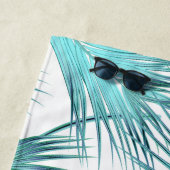 トレンディートロピカルビーチハウスパームフロンズウィズネーム ビーチタオル (インサイチュ)