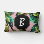 トレンディートロピカル葉バナナ州の夏の心 ランバークッション (裏面)