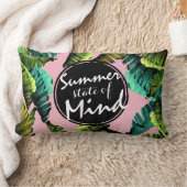 トレンディートロピカル葉バナナ州の夏の心 ランバークッション (ブランケット)