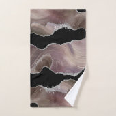 トレンディートープ&ブラックアガテシルバーグリッター バスタオルセット (ハンドタオル)