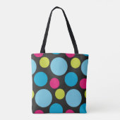 トレンディードカラフルッモダントパターンピンク青おもしろい トートバッグ (裏面)
