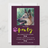 トレンディードッグまたは子犬の誕生日パーティーの写真招待状 招待状 (正面)