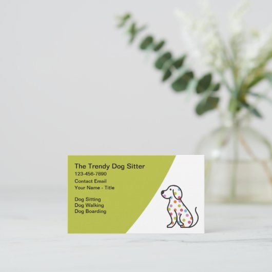 トレンディードッグシッター犬歩くサービス 名刺 (スタンド正面)