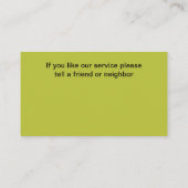 トレンディードッグシッター犬歩くサービス 名刺 (裏面)