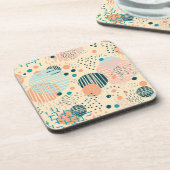 トレンディードットパターン装飾用クッション コースター (左側)