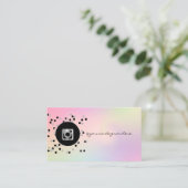 トレンディードットホログラフィックインスタグラムソーシャルメディア 名刺 (スタンド正面)