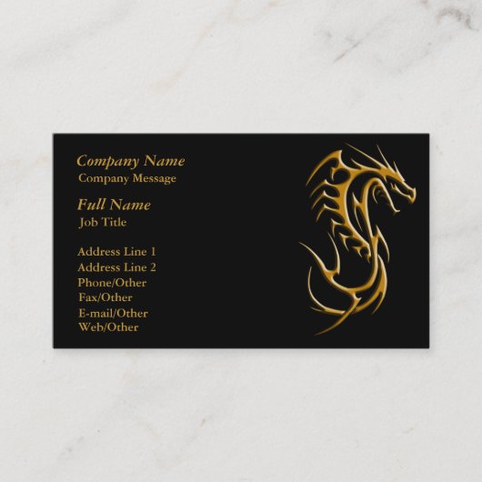 トレンディードラゴンビジネスカードテンプレート 名刺 (正面)