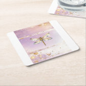 トレンディードラゴンモダンフライ紙コースター スクエアペーパーコースター (アングル)