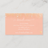 トレンディードリッピングライト金ゴールドレインパステルピンクピーチ 名刺 (裏面)