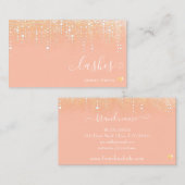 トレンディードリッピングライト金ゴールドレインパステルピンクピーチ 名刺 (正面/裏面)