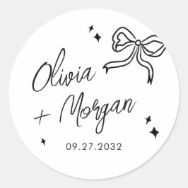 トレンディードードルスクリプトリ結婚ボン ラウンドシール