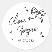 トレンディードードルスクリプトリ結婚ボン ラウンドシール (正面)