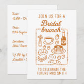 トレンディードードルハンドドロースタイルブライダルブランチシャワー 招待状 (正面/裏面)