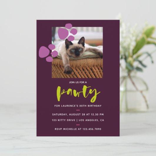 トレンディーナスとパープルキャットの誕生日パーティー 招待状 (スタンド正面)