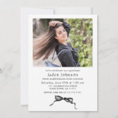 トレンディーニュートラルボウリボン2写真卒業パーティー 招待状 (裏面)