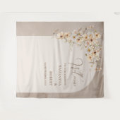 トレンディーニュートラルワイルドフラワーズボホ結婚アーチ タペストリー (正面(横))