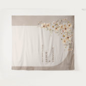 トレンディーニュートラルワイルドフラワーズボホ結婚アーチ タペストリー (正面(横))