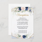 トレンディーネイビーと赤面フローラFsuc金ゴールド披露宴 エンクロージャーカード (正面/裏面)