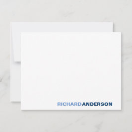 トレンディーネイビーはっきりしたモダンフォント名 ノートカード