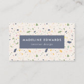 トレンディーネイビーイエロー&グリーンテラッツォ 名刺 (正面)