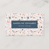 トレンディーネイビーピンク&グリーンテラッツォ 名刺 (正面)